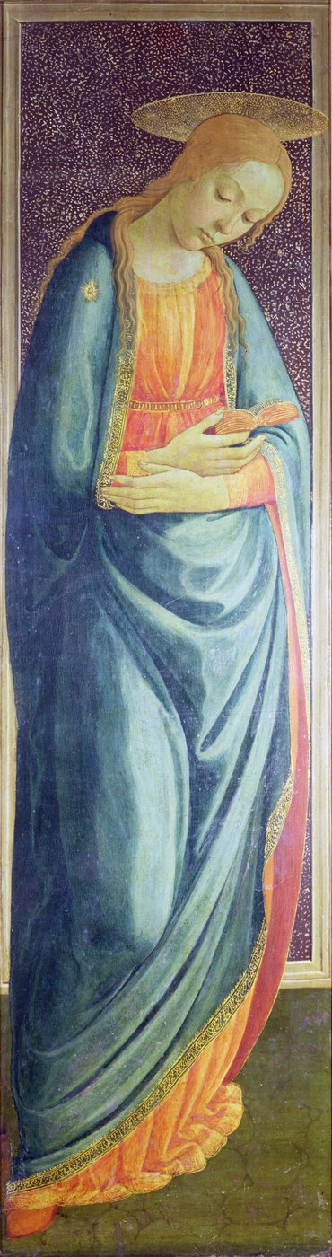 Virgin Mary (right wing of a diptych of the Annunciation) by Jacopo del Sellaio